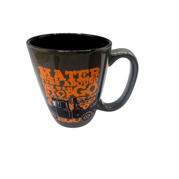 MATER COFFEE CUP MUG DISNEY STORE PIXAR CARS GRAY ORANGE - Picture 2 of 7